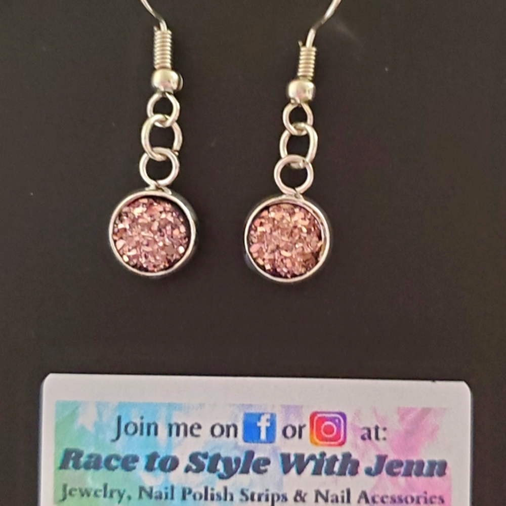 Crystal Earrings on Silver colored hooks
